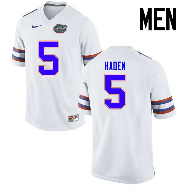 NCAA Florida Gators Joe Haden Men's #5 Nike White Stitched Authentic College Football Jersey IFT0464WX